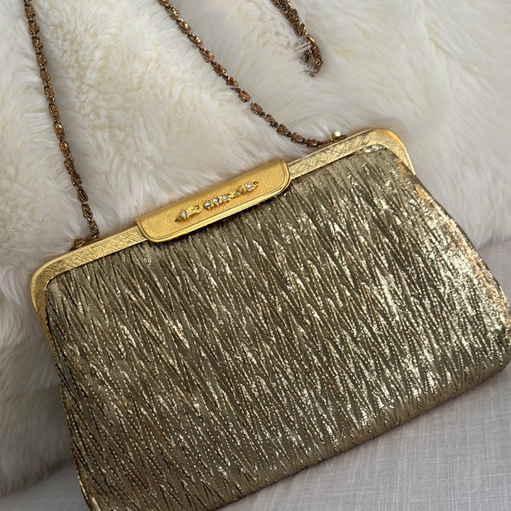 Vintage La Regale Elegant Gold Clutch Bag